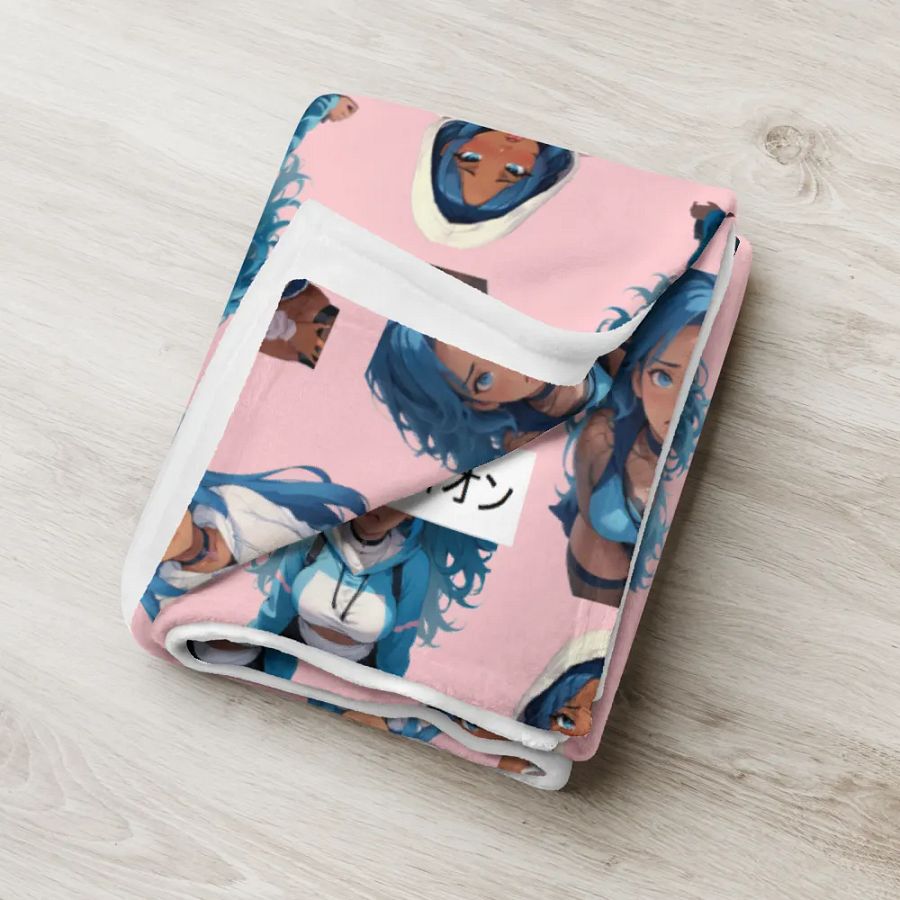 Blue-haired Anime Girl Throw Blanket product image (2)