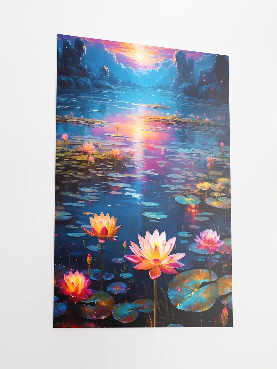 Twilight Serenity: Sunset Water Lilies Artwork Matte Poster product image (4)