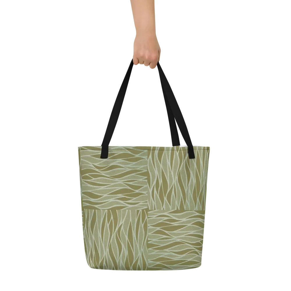 Big tote bag with pocket olive color  textures product image (6)