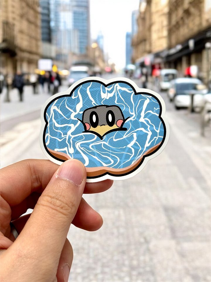 Blue Bolt Mochi Donut Waterproof Vinyl Sticker product image (1)