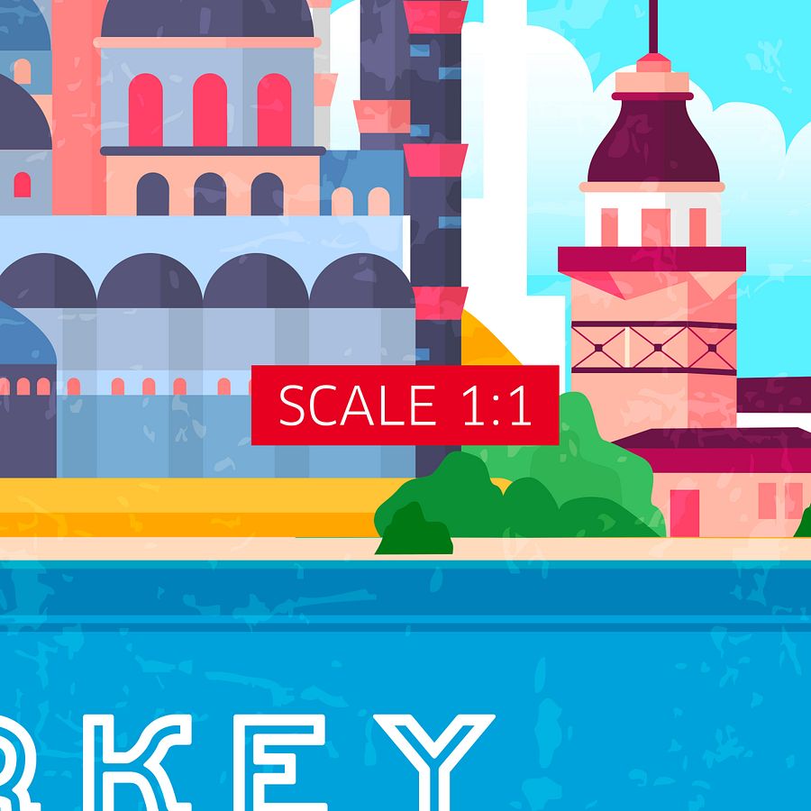 Istanbul, Turkey — Retro travel minimalist poster, retro travel art, retro travel wall art, vector art product image (4)