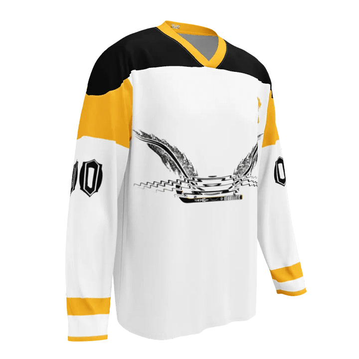 Recycled Hockey Fan Jersey - White - Black HApex Gear Black Logo product image (1)