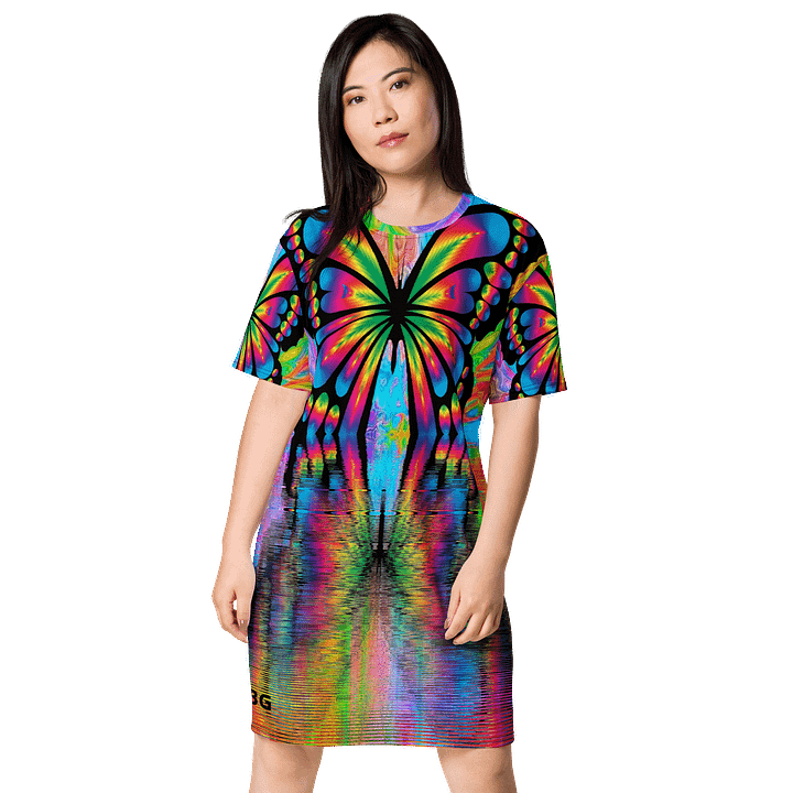 'Butterflies' All-Over T-Shirt Dress product image (1)