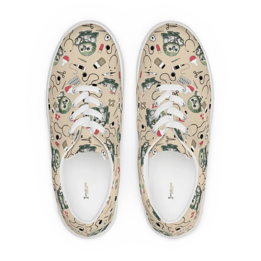 Cute Medical Kakapo Lace-up Canvas Shoes (Tan) product image (5)