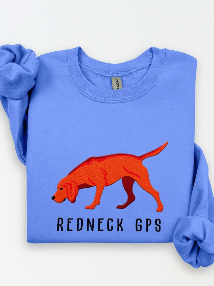 Redneck GPS Sweatshirt (Embroidered) of a Redbone Coonhound product image (1)