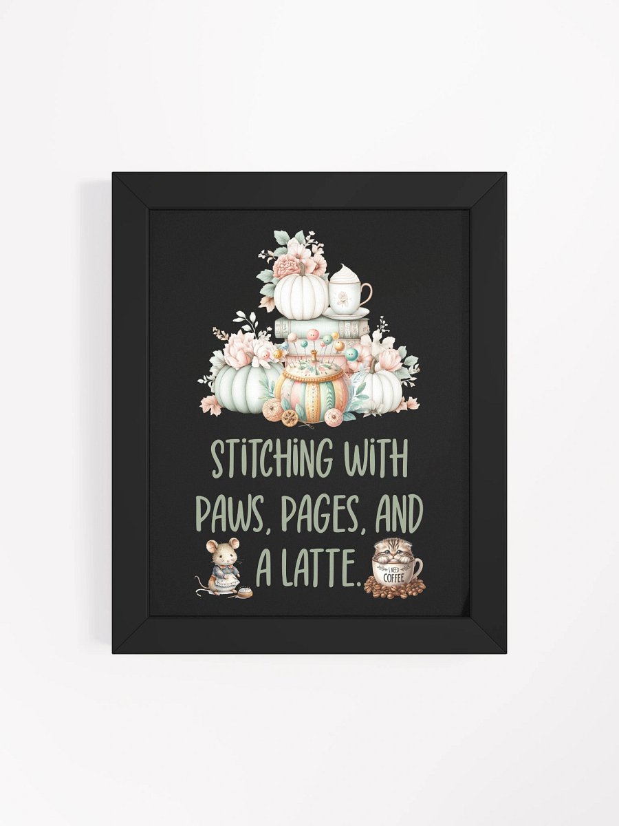 Stitching with Paws, Pages & Latte Poster product image (4)