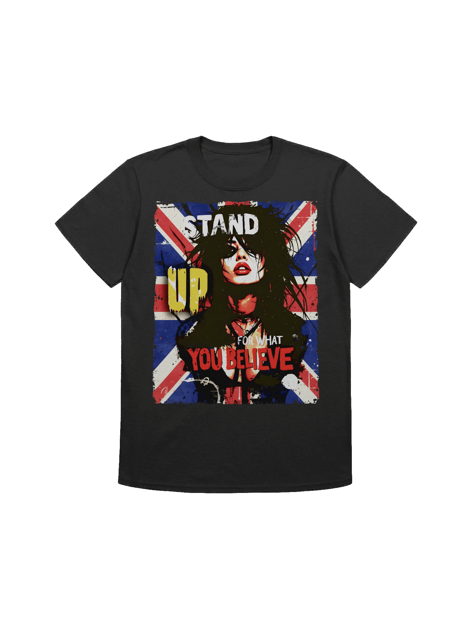 Stand Up For What You Believe - UK Flag - Street Art Rebellious Graphic Tee product image (1)
