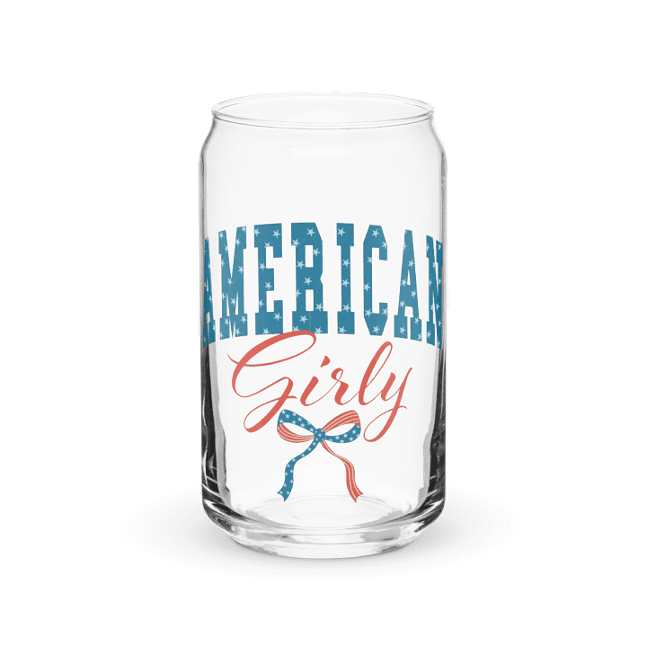 American Girly Print Glass Can Cup With Or Without Lid product image (2)