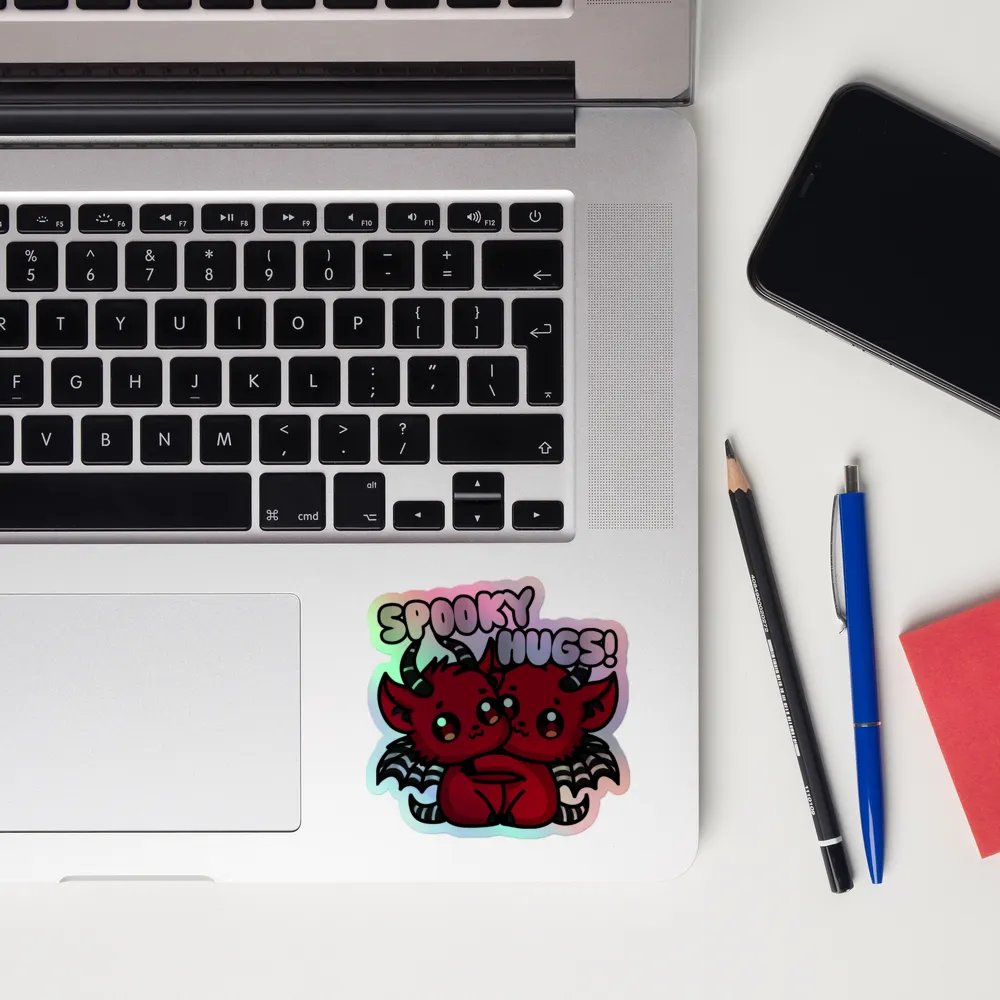 Spooky hugs holographic sticker product image (12)