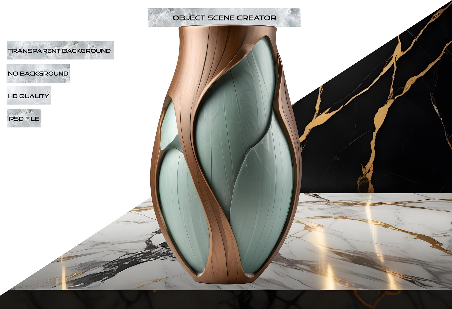 Gatsby Grace Collection – Art Deco Ceramic Vase PNG product image (2)