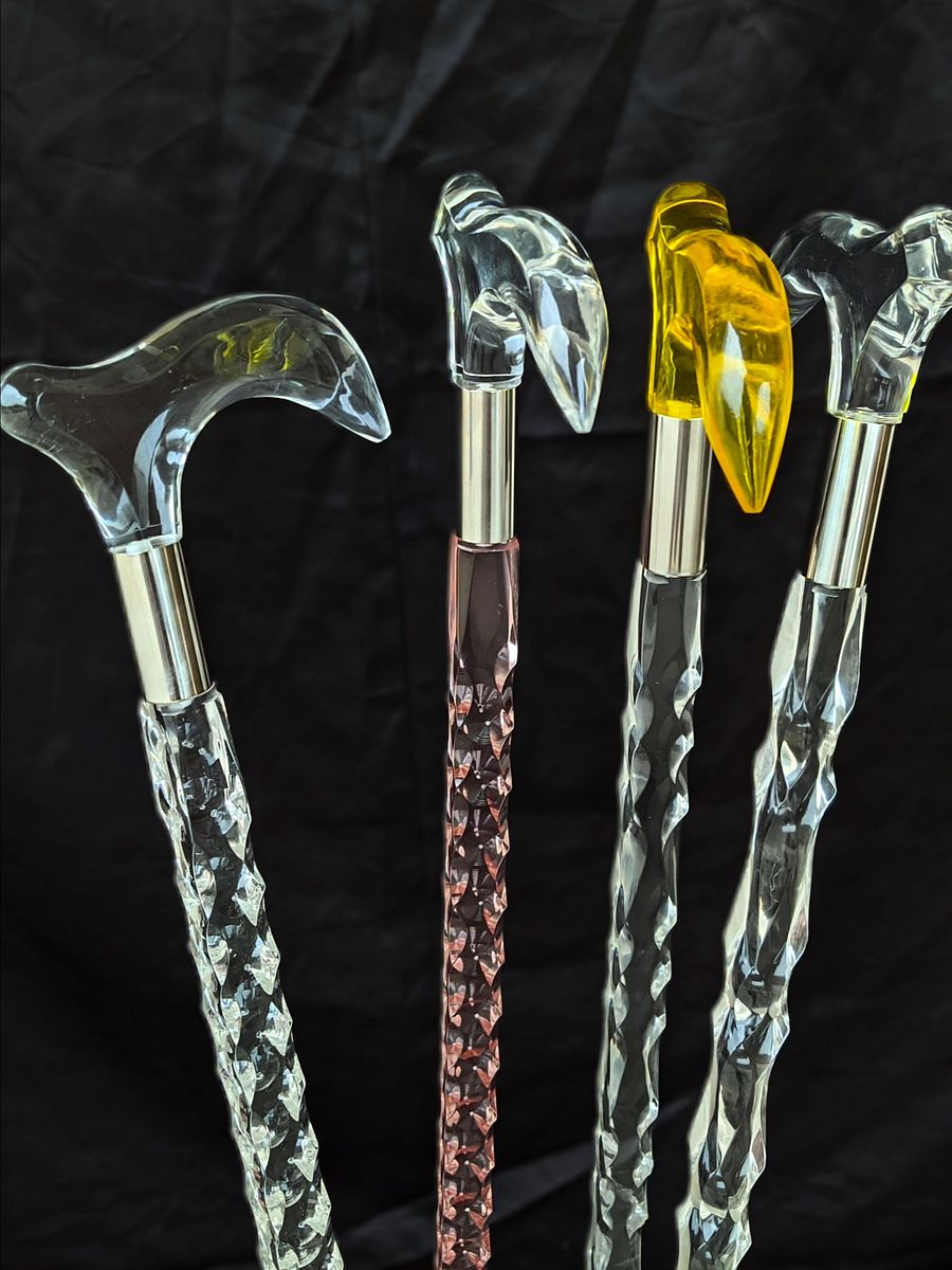 Red Diamond Transparent Acrylic Walking Stick – Elegance Redefined product image (4)
