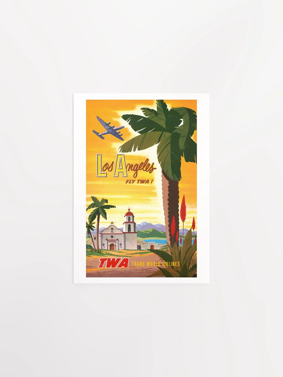 Vintage Fly TWA Los Angeles Travel Poster Print product image (4)