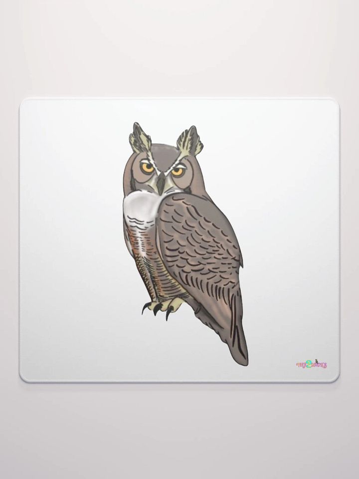 Owl Logo Gaming Mouse Pad (White) product image (1)