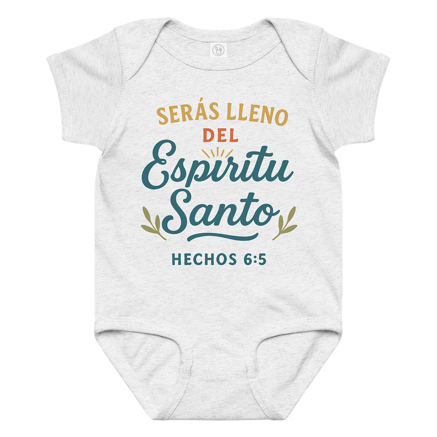 Spanish Christian Baby Onesie – “Serás Lleno del Espíritu Santo” – Acts 6:5 product image (1)