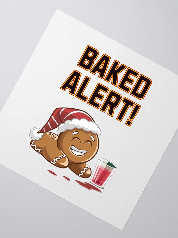 Baked Alert! - Funny Humorous Ginger Bread Man Sticker product image (2)