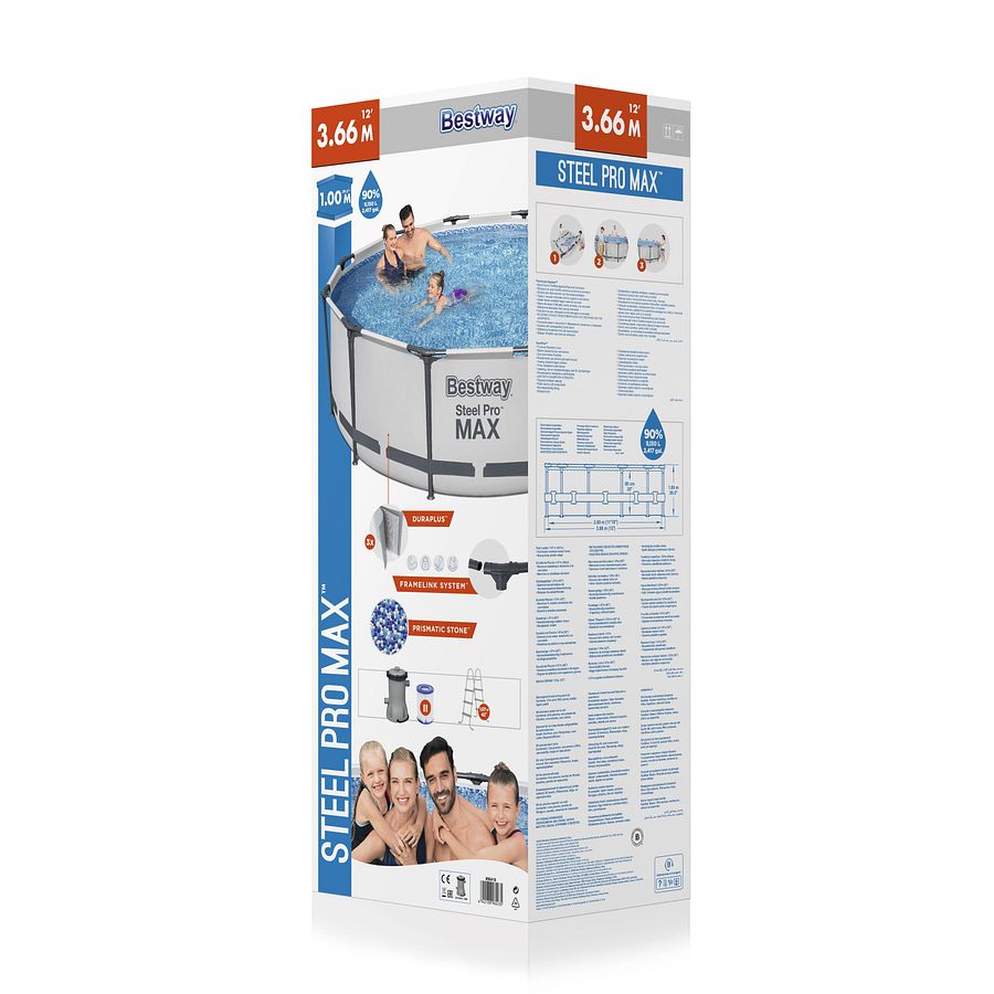 56418 Bestway® Steel Pro MAX™ Above Ground Pool Set (12 ft x 39.5 in / 3.66 m x 1.00 m) product image (12)