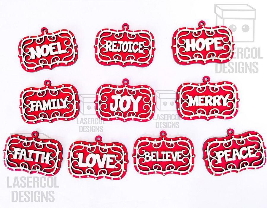 Christmas Ornaments / Plaques - Laser Cut Files product image (6)