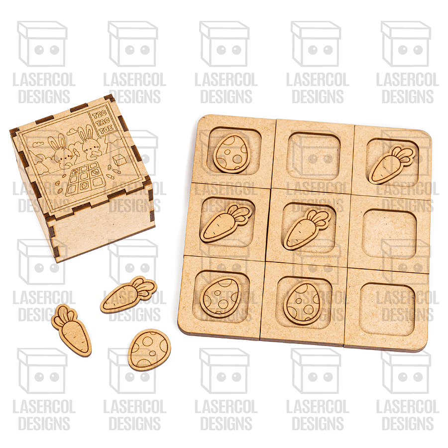 Easter Tic Tac Toe with Box (2 Sizes) - Laser Cut Files product image (6)