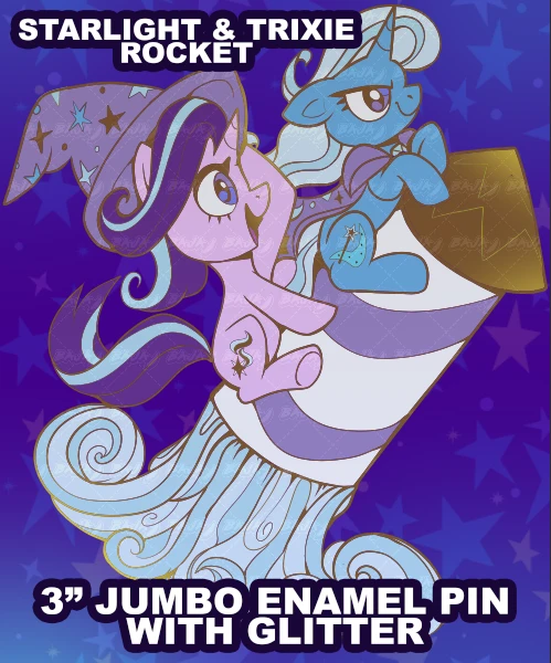Trixie Lulamoon & Starlight Glimmer Fan series Jumbo Enamel pin | Pre-Order product image (1)