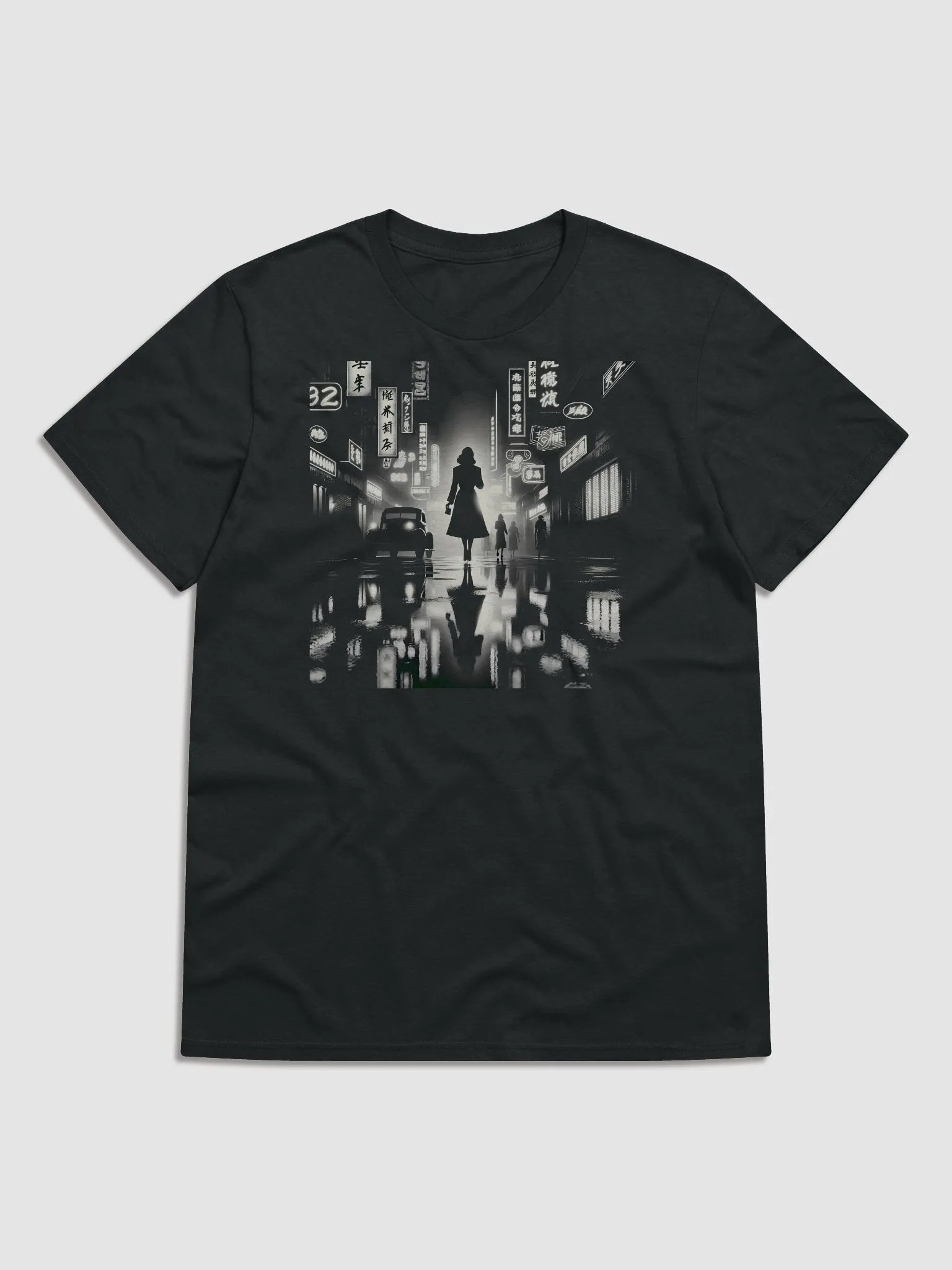Neon Noir: Shadows of the City (Front Print Womens Tee) product image (1)