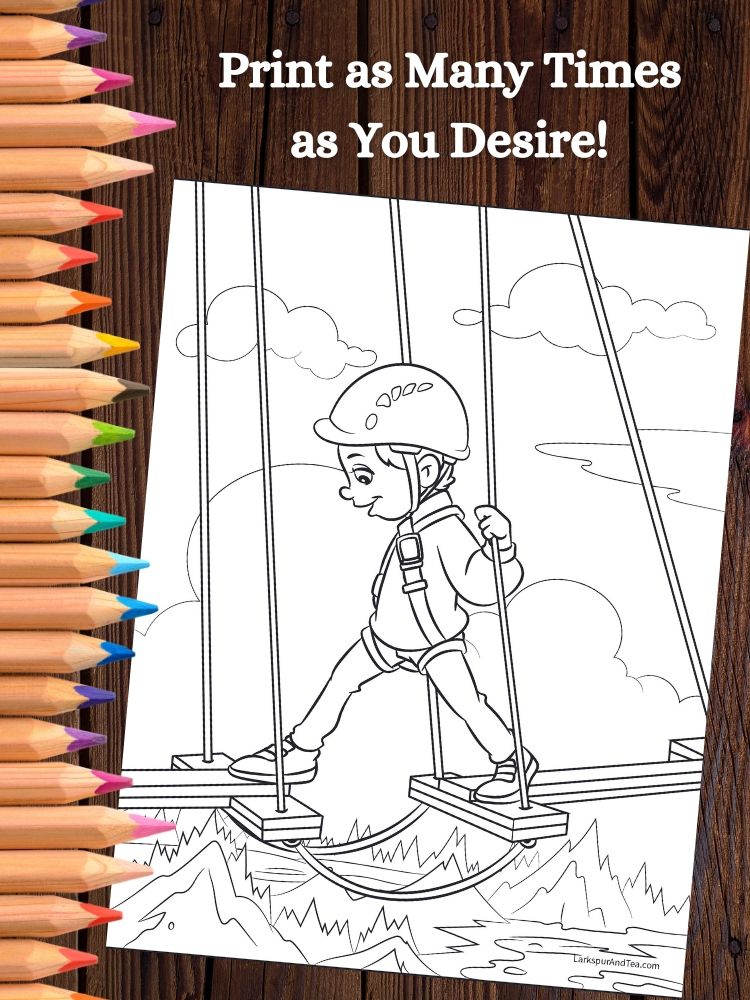 Kids at Outdoor Adventure Camp Printable Coloring Pages product image (5)