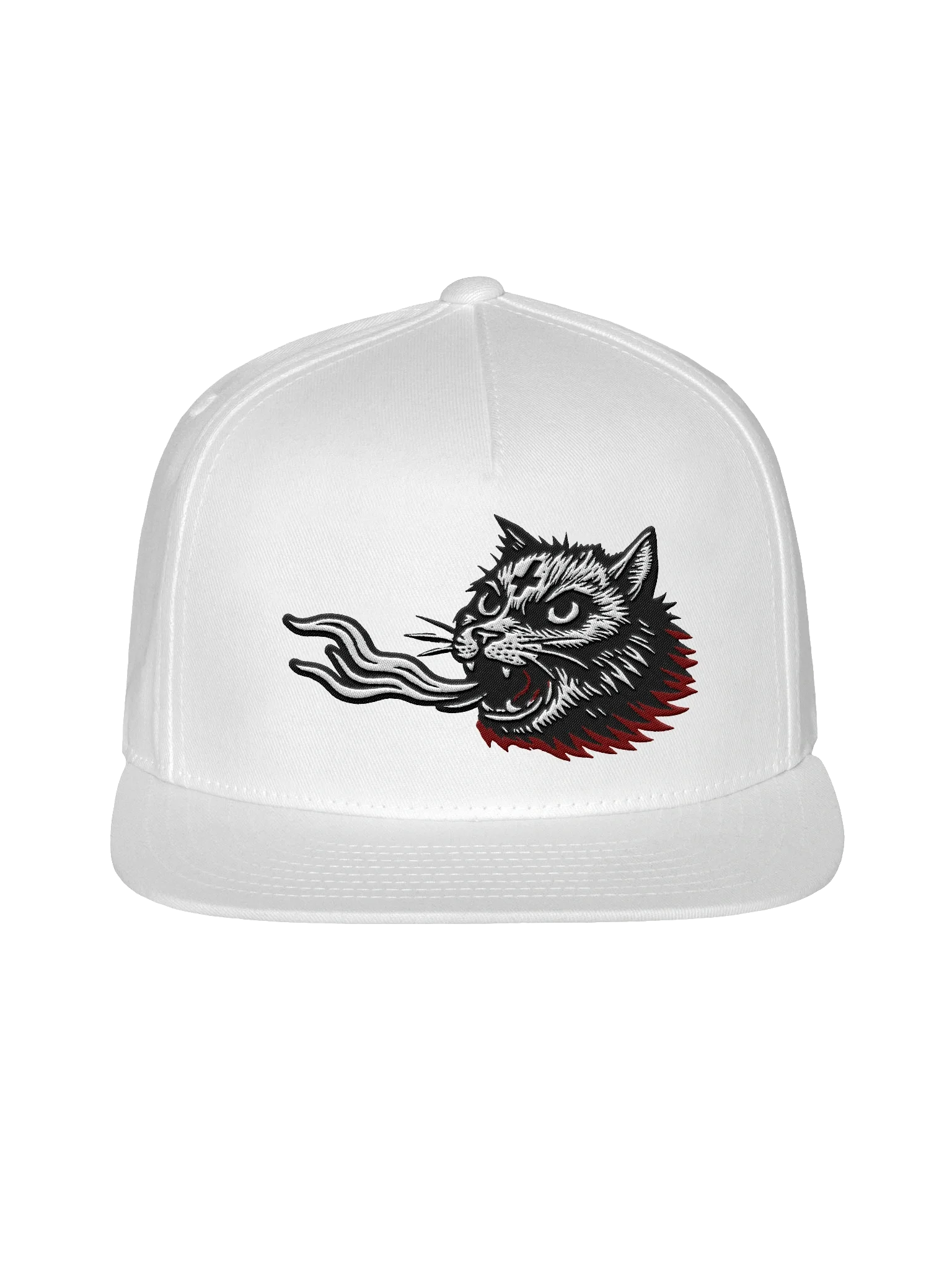 Flame Cat Snap back hat white product image (3)