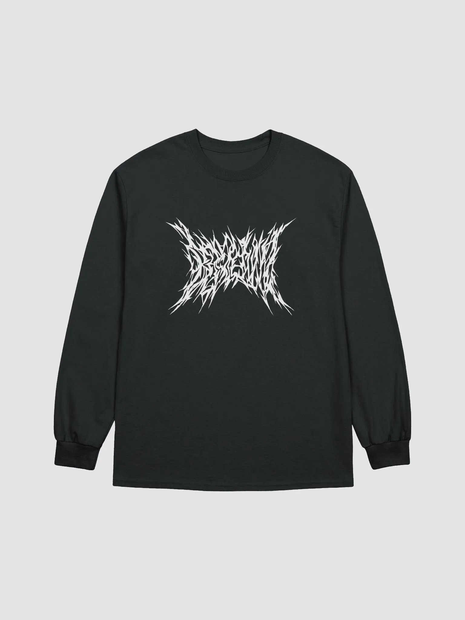 Death Metal Logo Long Sleeve Tee (White Text) product image (1)