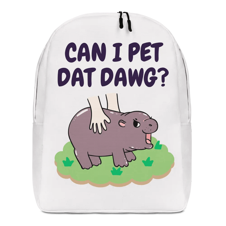 MOODENG'S CAN I PET DAT DAWG? WHITE BACKPACK product image (1)