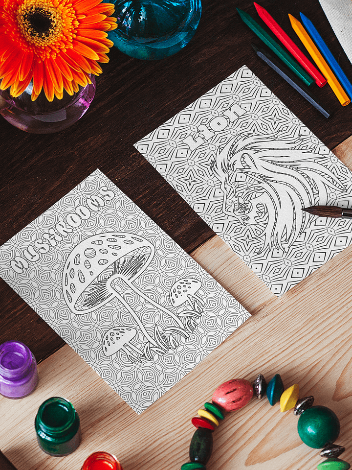 100 Nature & Pattern Coloring Pages PDF (US Letter Size) product image (1)
