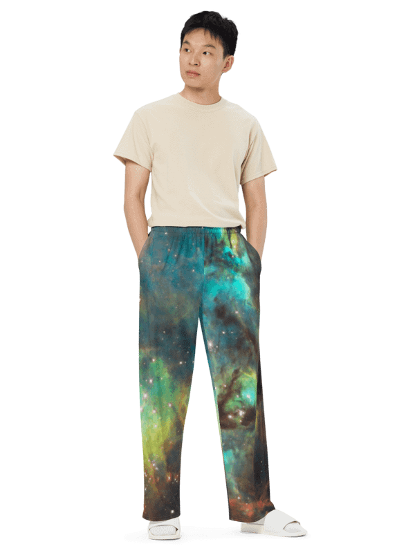 Green Galaxy Unisex Wide-Leg Pants product image (3)