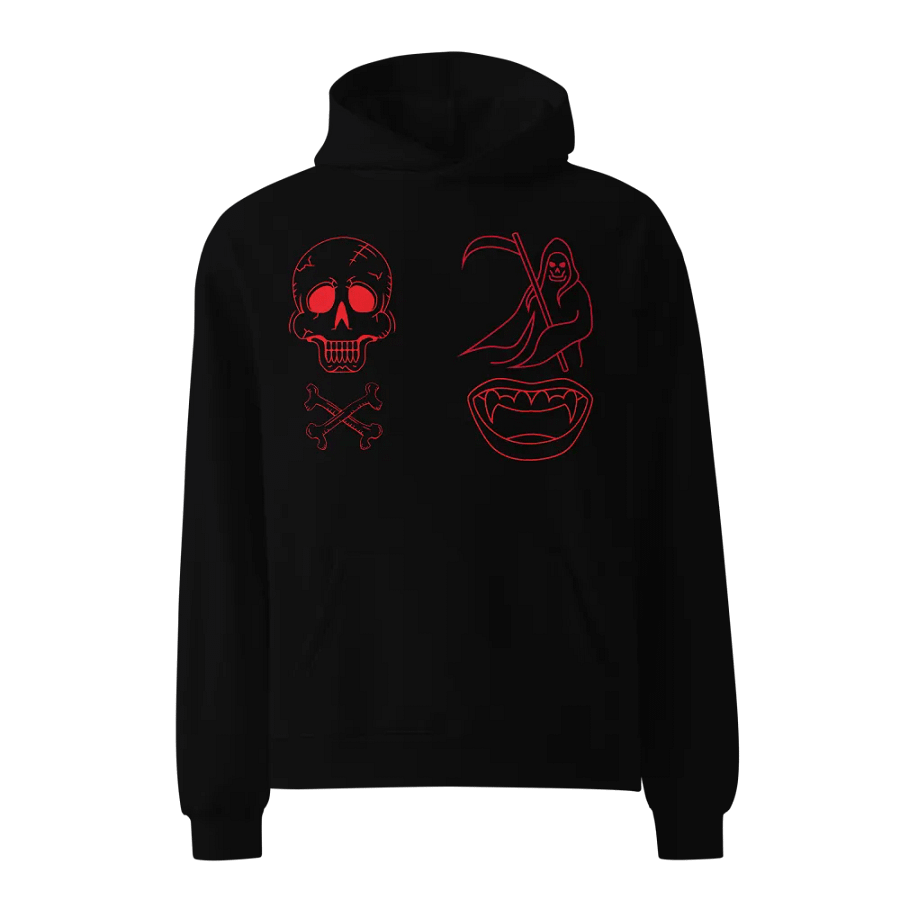 Spooky Line Art Oversized Hoodie product image (1)