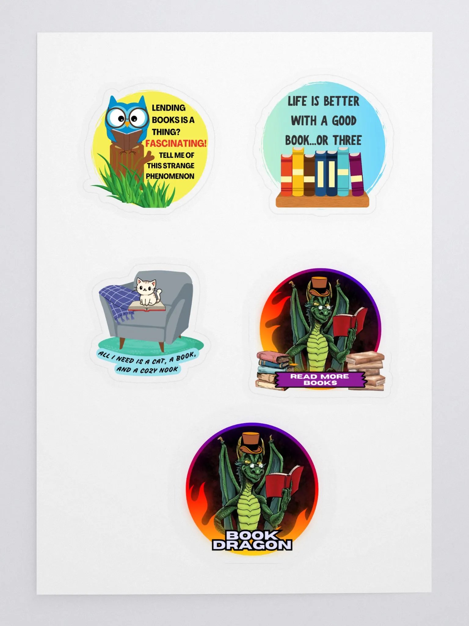 Whimsical Book Lover Sticker Set product image (3)