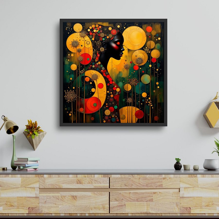 Winnergy Beautiful Black Woman Illustration Printable Art product image (3)