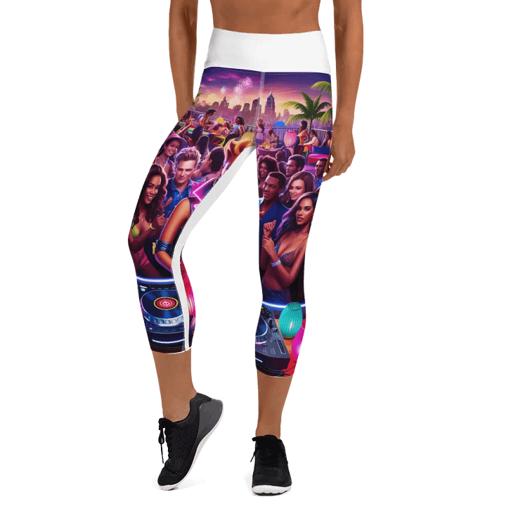 Sunset Rave Party Capri Leggings product image (2)