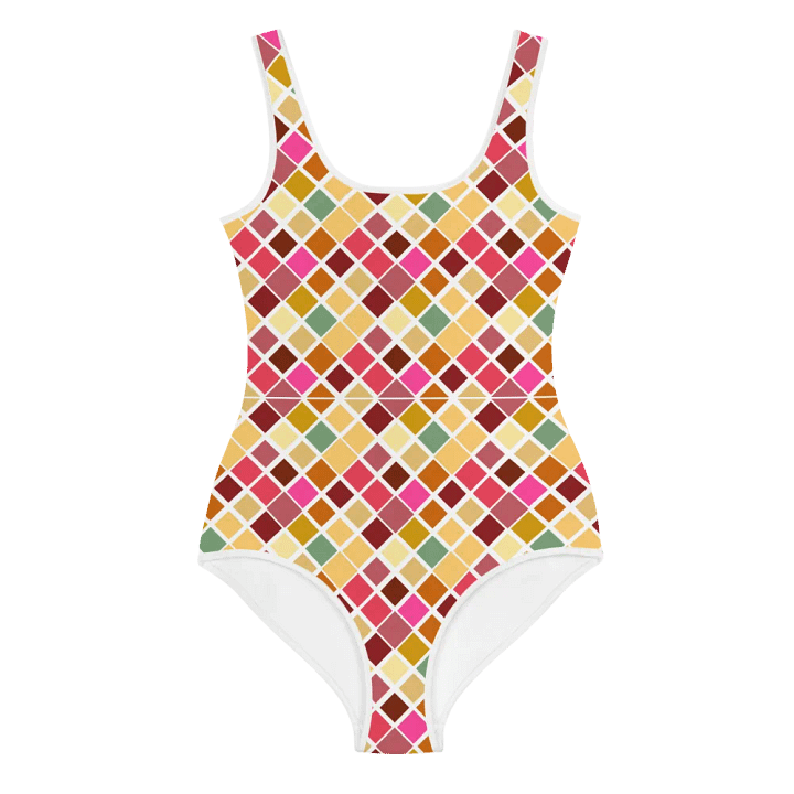 Colorful Square Patterns Youth Swimsuit - Ver 6 product image (1)