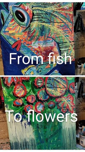 How do you go from fish to flowers?  What's YOUR process for this?  I wanna know!