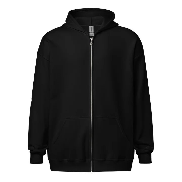 Lucky Pineapple® Black Plush Fleece Minimalist Sleeve Unisex Zip Hoodie product image (1)