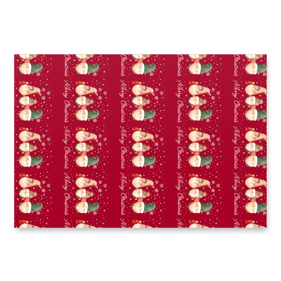 Merry Christmas Gnomes Giftwrap Paper product image (2)
