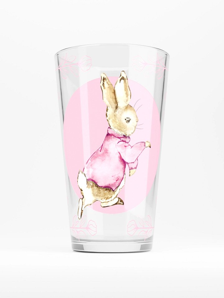 Floral Bunny Pink Jacket Illustration Pint Glass product image (1)
