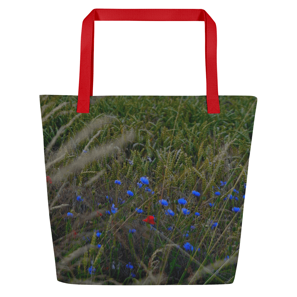 Große Tragetasche - Weizenfeld mit Kornblumen im Abendlicht product image (2)
