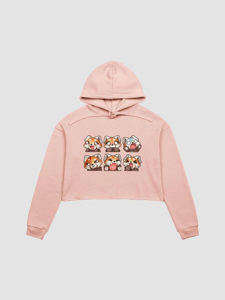 Red panda emote cropped fleece hoodie product image (3)