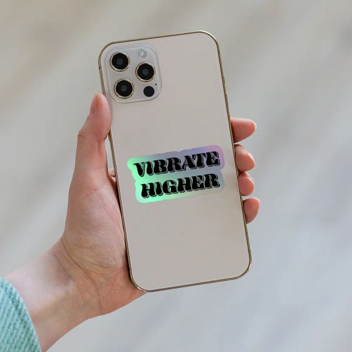 Vibrate Higher Holographic Sticker Black product image (2)