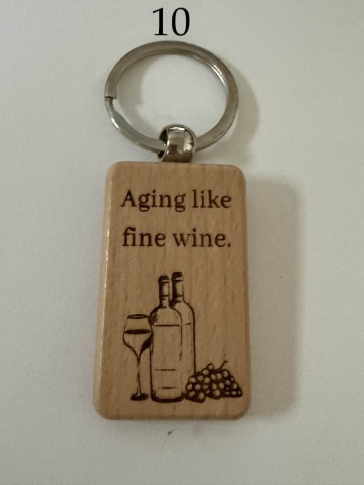 Wooden Engraved Keychains – Funny Aging Sayings | Perfect Birthday Gift | Choose Design by Number product image (10)