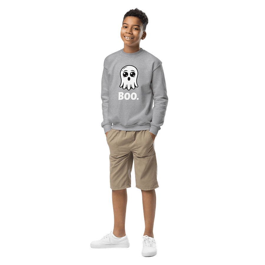 Adorable “Boo” Ghost Halloween Sweatshirt – Cozy Spooky Cute Crewneck product image (2)