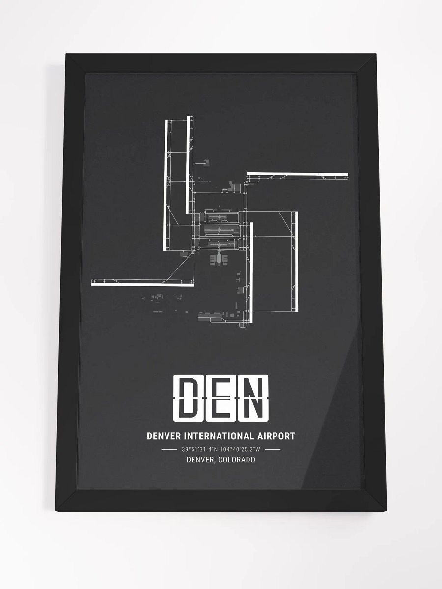 Framed Airport DEN Premium Map On Matt Paper product image (4)