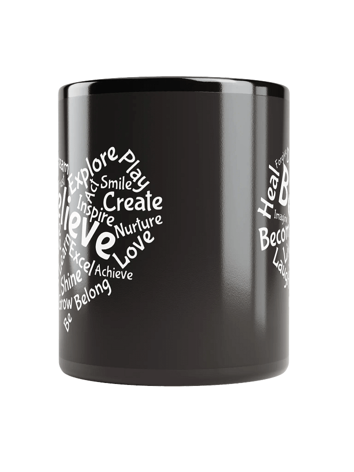 Motivational Heart Word Cloud Mug - Black product image (1)