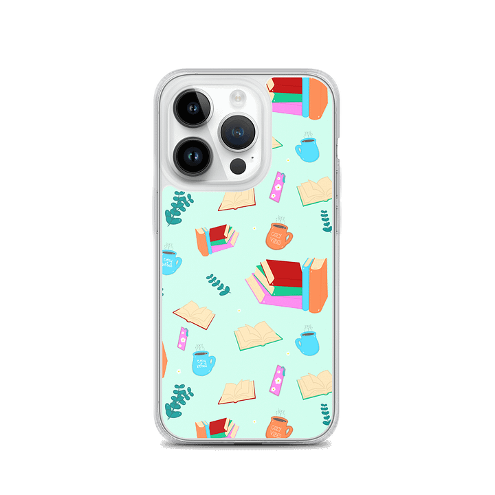 Cozy Book Lovers Pattern-Mint Background Phone Case product image (2)