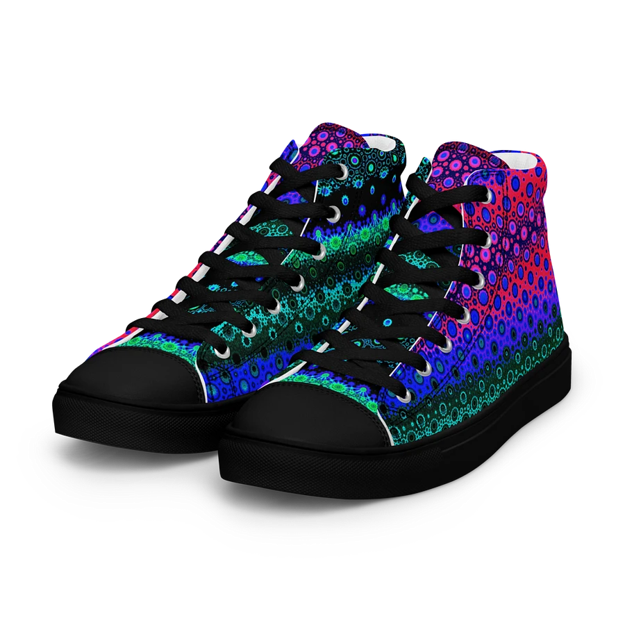 Abstract Multicoloured Pattern Men's Canvas Shoes High Tops product image (4)