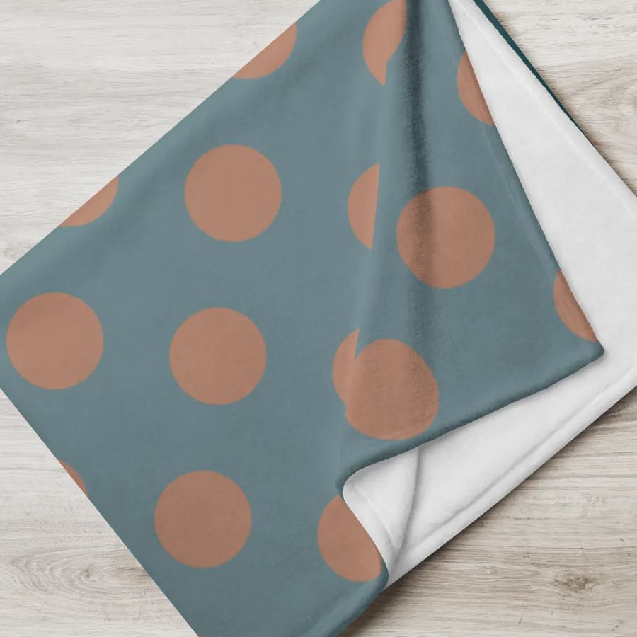 Denim and Brown Polkadots Throw Blanket product image (17)