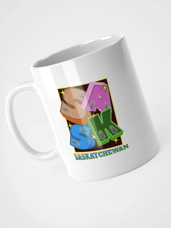 Sask Saskatchewan Block Letter Wheat Stalks Mug product image (2)